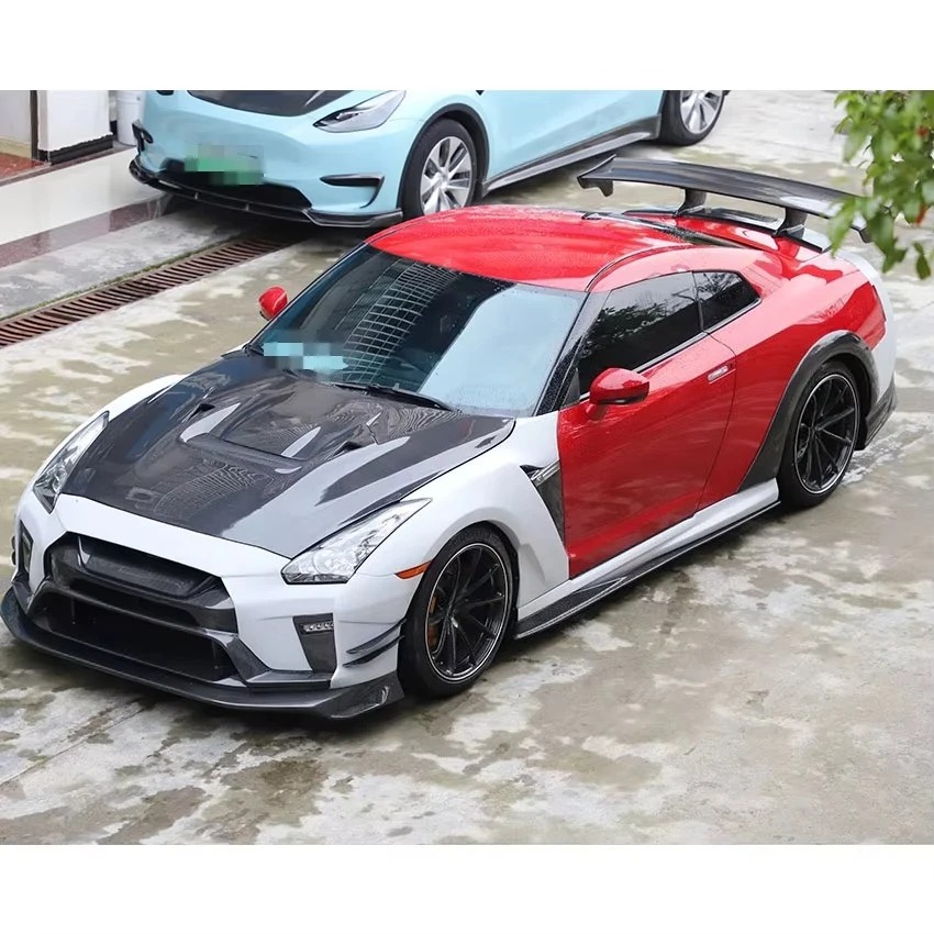 Carbon Fiber Car Side Skirts For GTR R35 Body Kit 2008-2016 GTR R35 Car Accessories